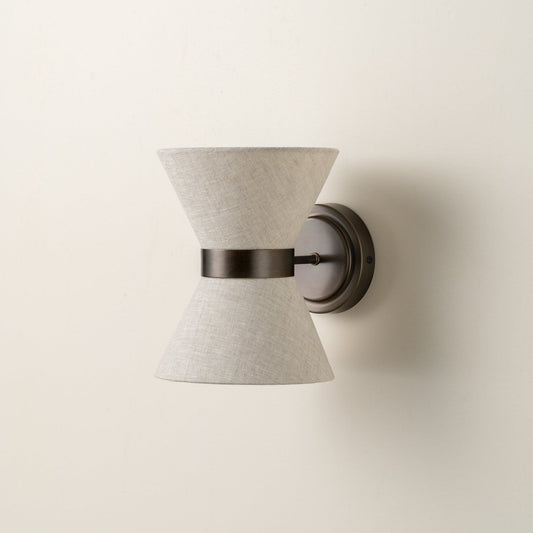 Bronze & Linen Wall Light | Classic Modern Elegance | Bedroom