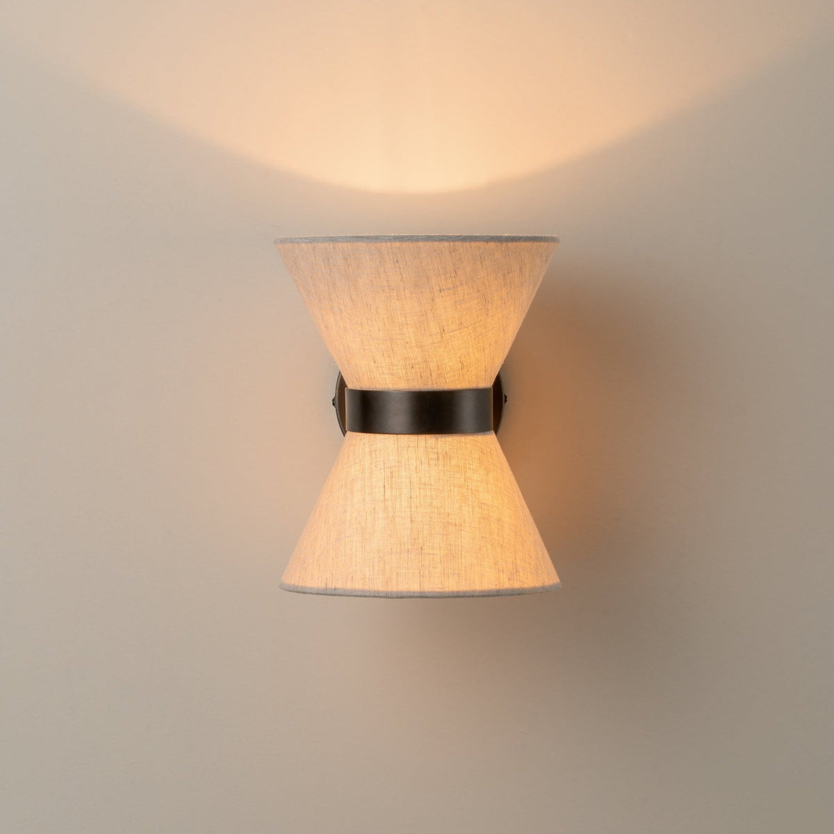 Bronze & Linen Wall Light | Classic Modern Elegance | Bedroom