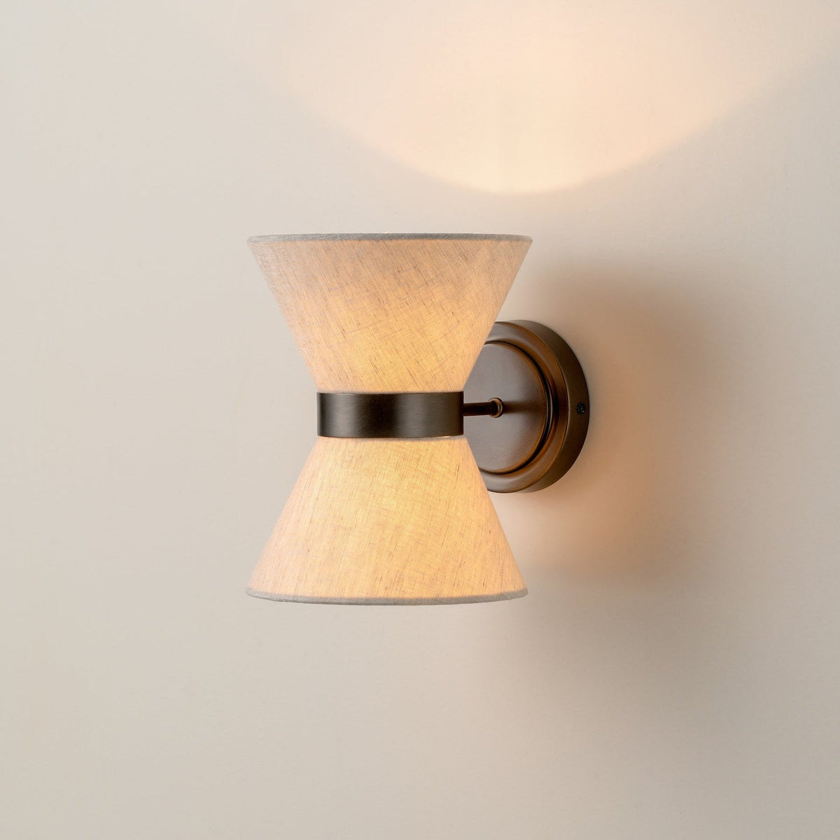 Bronze & Linen Wall Light | Classic Modern Elegance | Bedroom