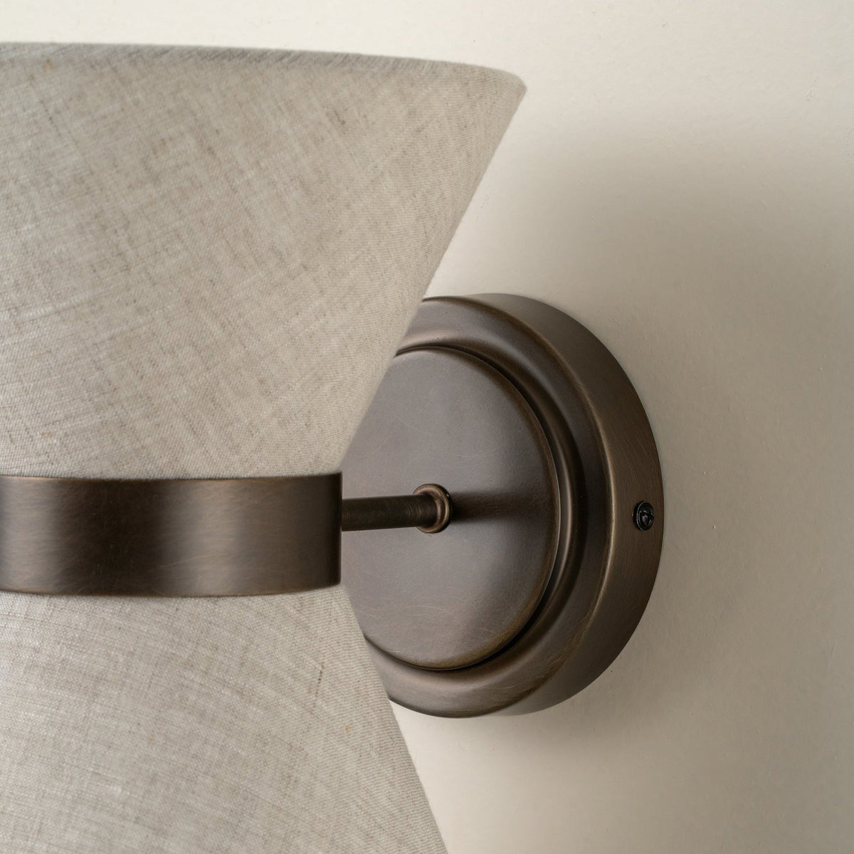 Bronze & Linen Wall Light | Classic Modern Elegance | Bedroom