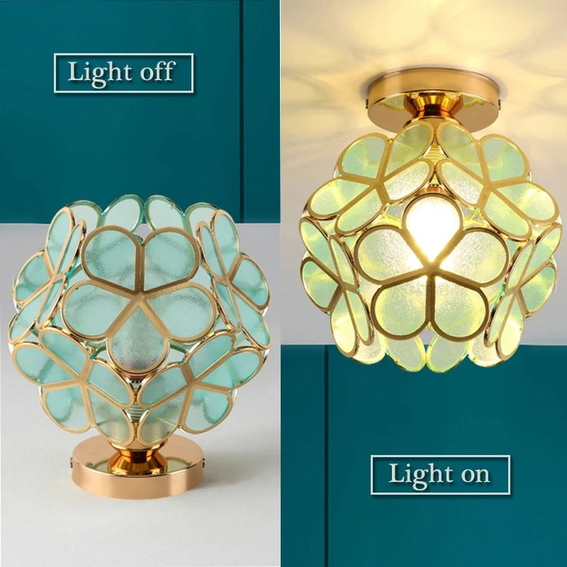 Nordic Petal Aisle Ceiling Lamp | Elegant Corridor & Bedroom Light | Clear Acrylic
