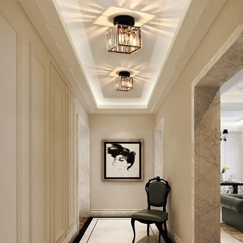 Crystal Ceiling Light | Elegant Corridor & Aisle Lamp | Bedroom