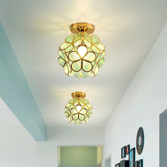 Nordic Petal Aisle Ceiling Lamp | Elegant Corridor & Bedroom Light | Clear Acrylic