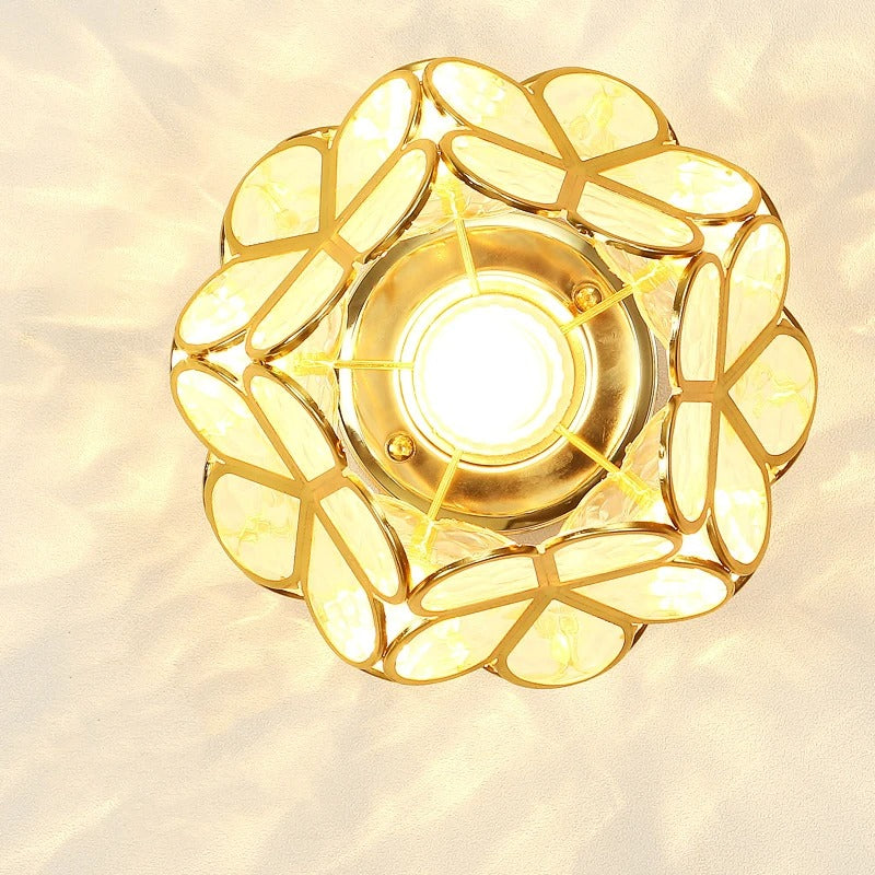 Nordic Petal Aisle Ceiling Lamp | Elegant Corridor & Bedroom Light | Clear Acrylic