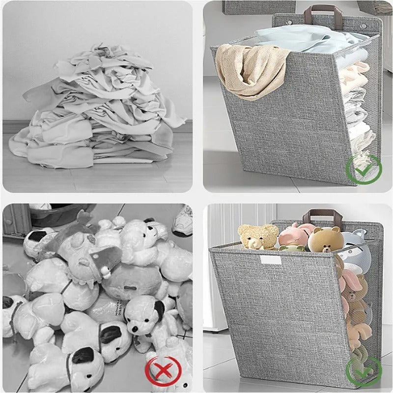 Wallora | Foldable Adhesive Laundry Basket | Wall-Mounted Clothes Hamper & Organiser | Hallway