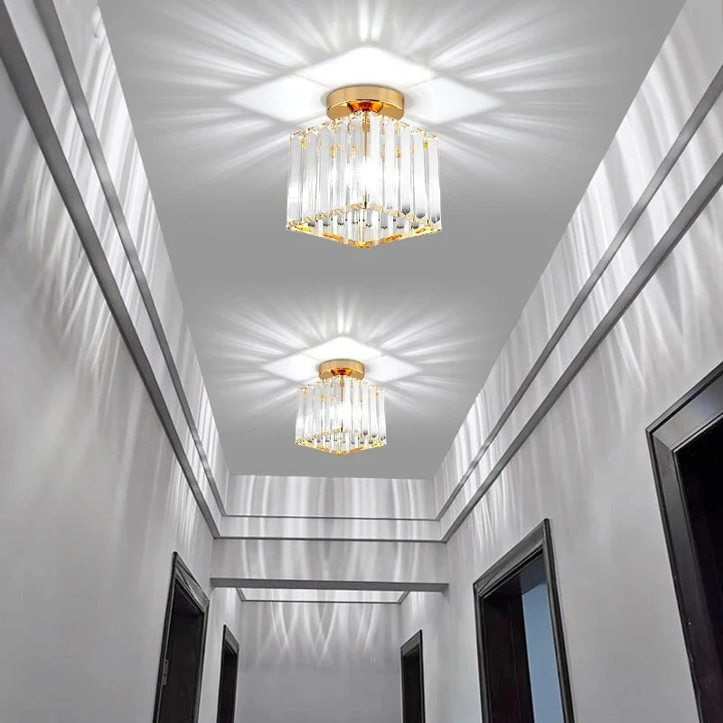 Crystal Ceiling Light | Elegant Corridor & Aisle Lamp | Bedroom