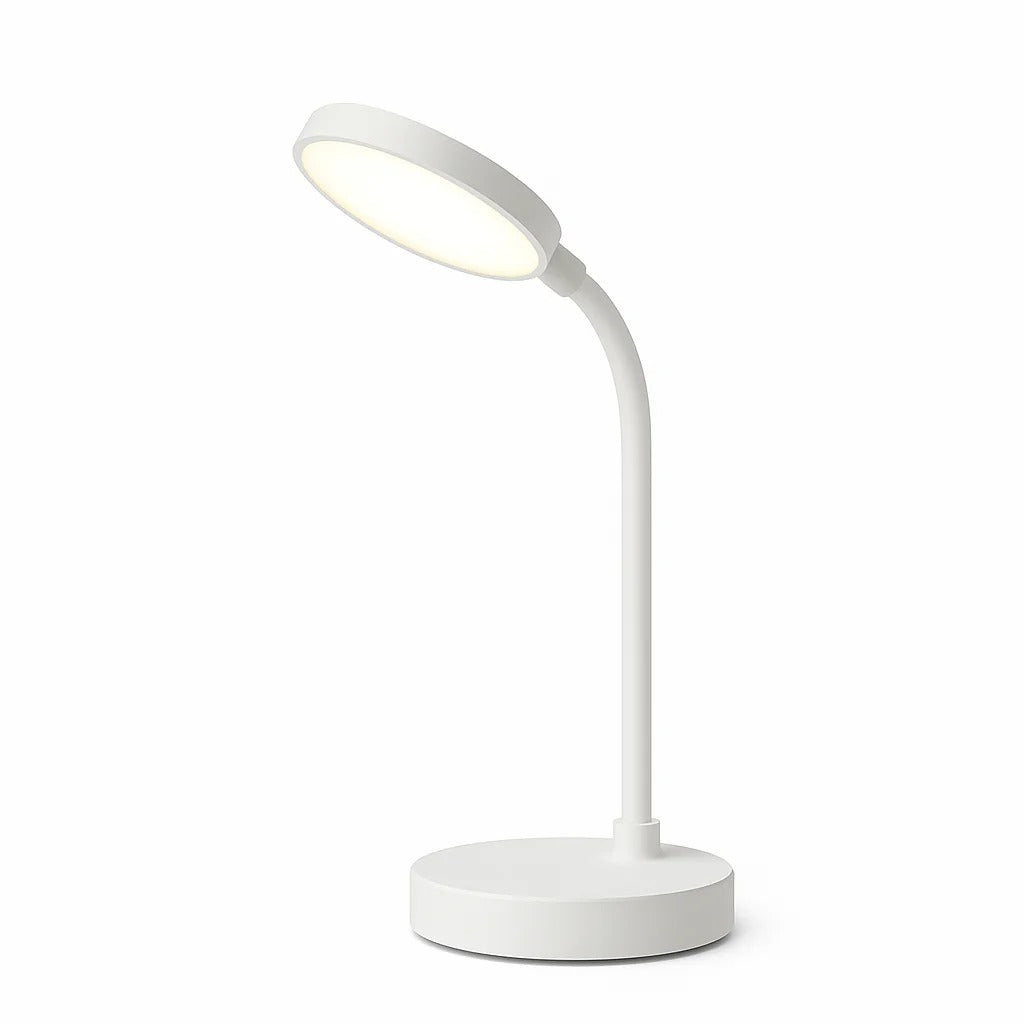 LED Desk Lamp with USB Charging | Adjustable Swan-Neck Reading Light | Rechargeable Bedside