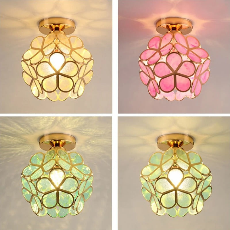 Nordic Petal Aisle Ceiling Lamp | Elegant Corridor & Bedroom Light | Clear Acrylic