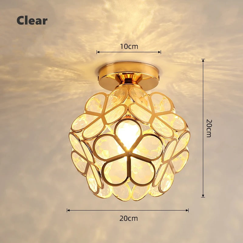 Nordic Petal Aisle Ceiling Lamp | Elegant Corridor & Bedroom Light | Clear Acrylic