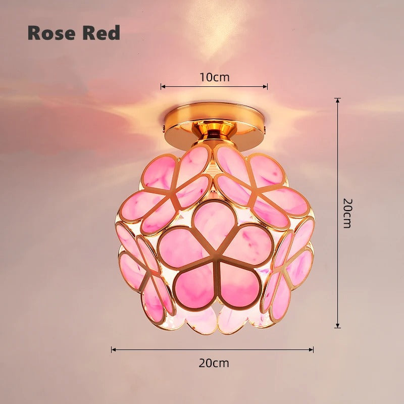 Nordic Petal Aisle Ceiling Lamp | Elegant Corridor & Bedroom Light | Clear Acrylic