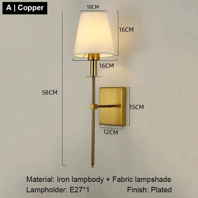 Nordic Elegance LED Wall Sconce | Modern Bedroom & Living Room Lighting | Wall Light Brass Iron