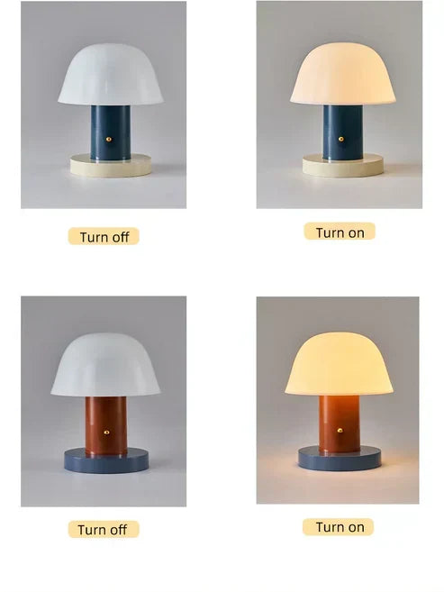 Mushroom Table Lamp | Modern Rechargeable LED Light | Bedside