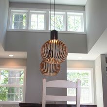 Handcrafted Wooden Pendant Light | Natural Scandinavian Design | Wood Adjustable Nordic