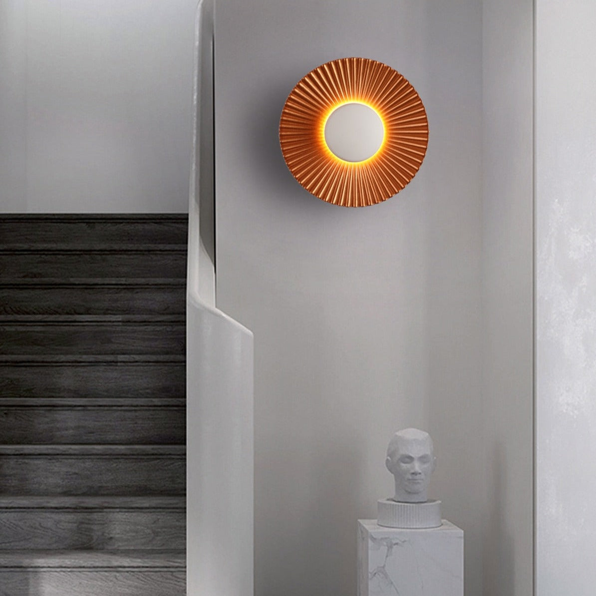Hasna SunRay Wall Lamp | Modern Metallic Sun Design | Wall Light LED Bedroom