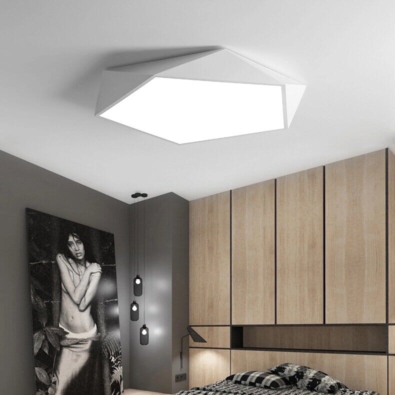 Skydor Ceiling Light | Modern Geometric LED Design | Metal Bedroom