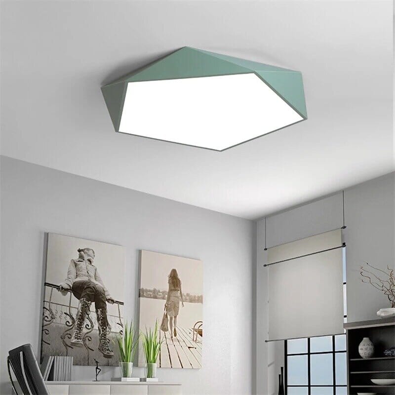 Skydor Ceiling Light | Modern Geometric LED Design | Metal Bedroom