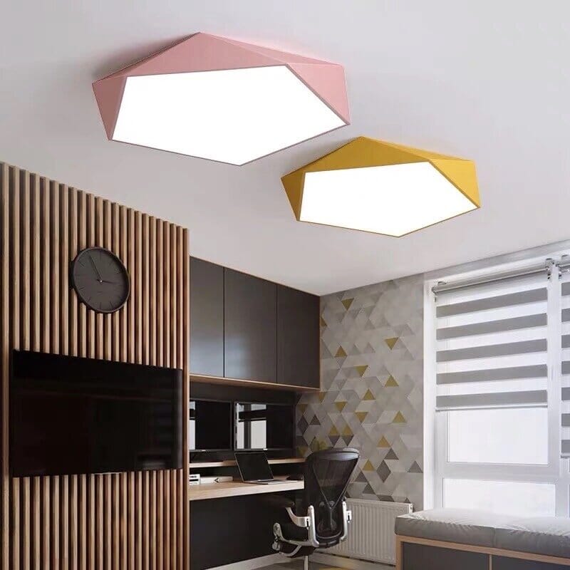 Skydor Ceiling Light | Modern Geometric LED Design | Metal Bedroom