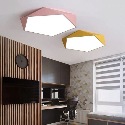 Skydor Ceiling Light | Modern Geometric LED Design | Metal Bedroom