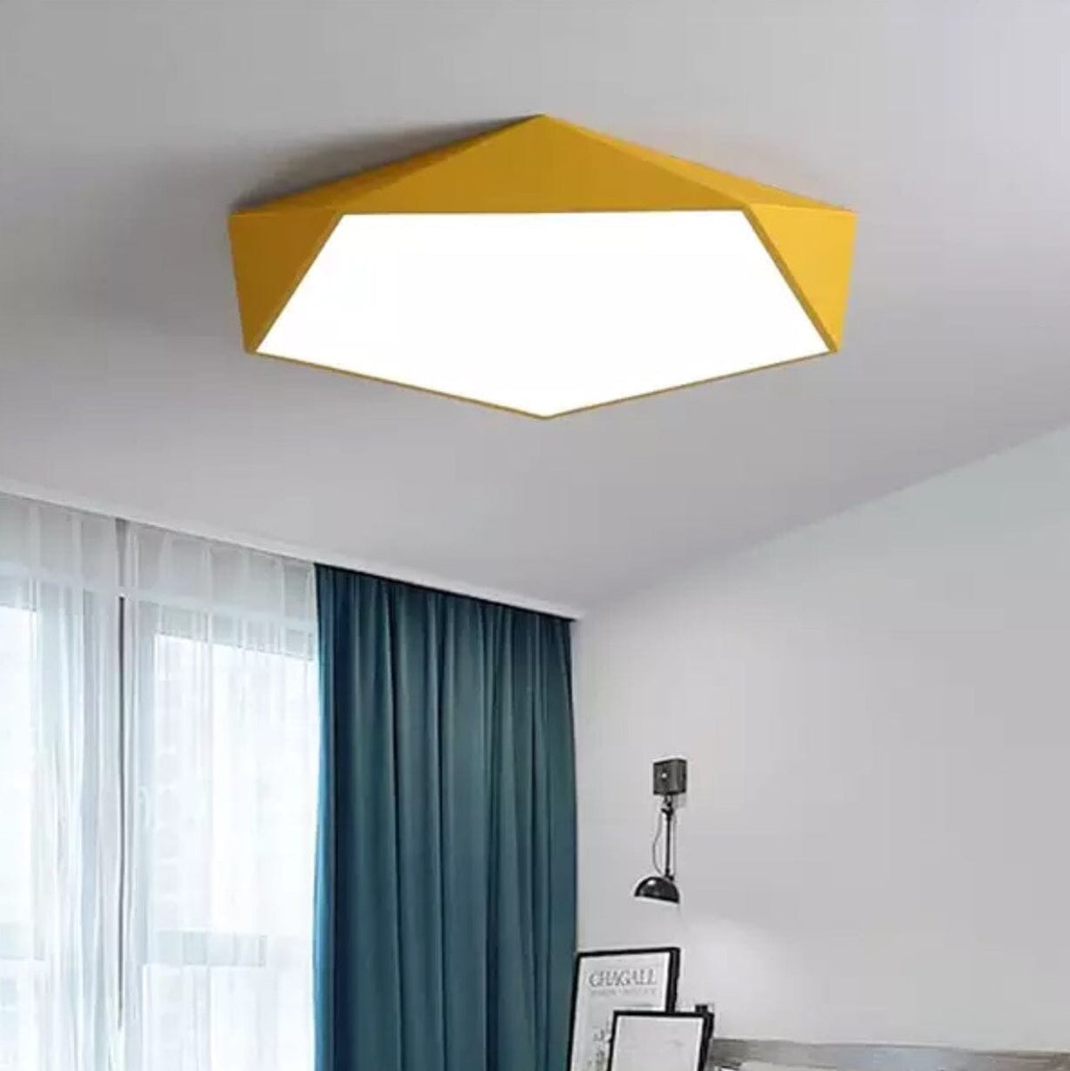 Skydor Ceiling Light | Modern Geometric LED Design | Metal Bedroom