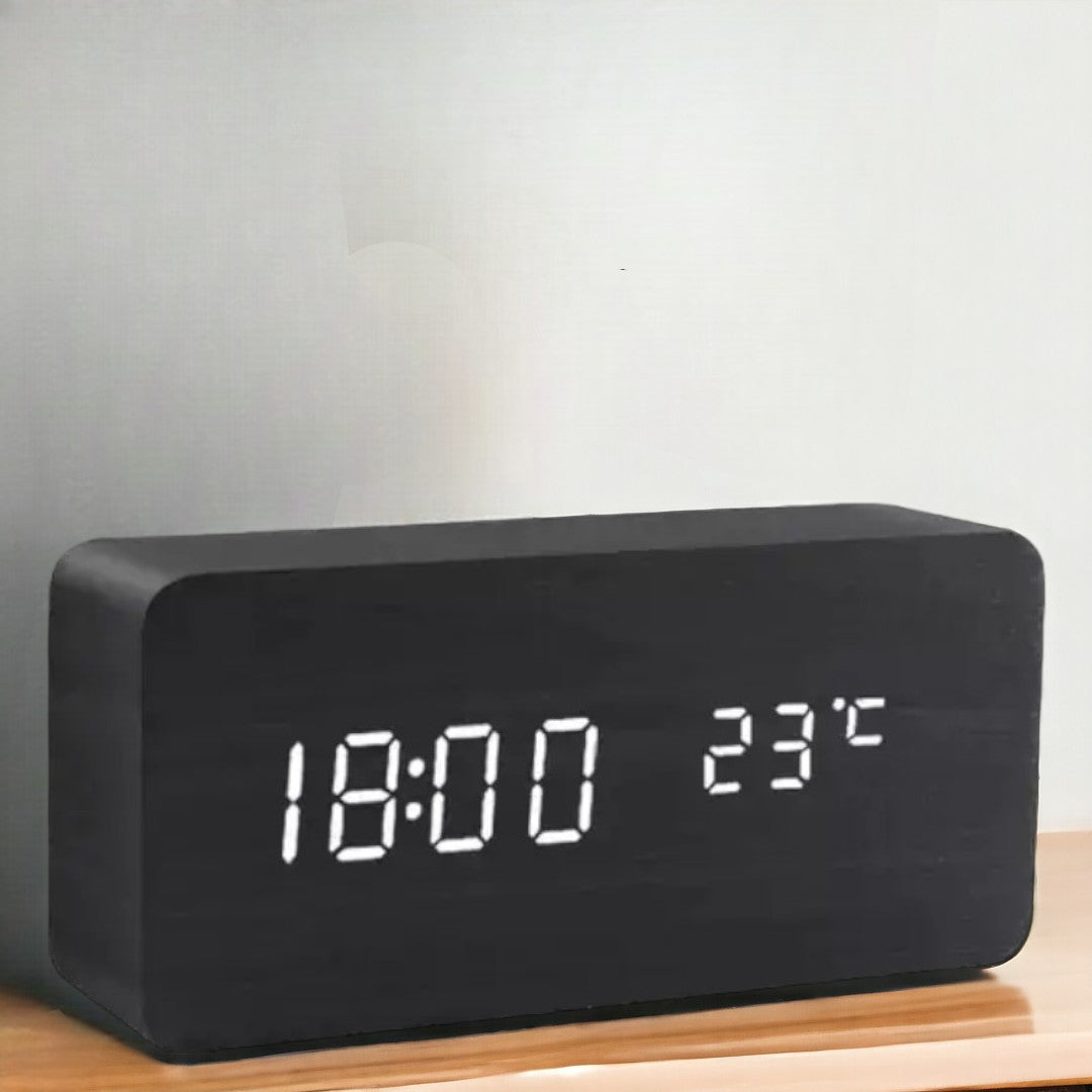 LED Smart Alarm Clock | Modern Voice-Controlled Wooden Design | Wood Kitchen