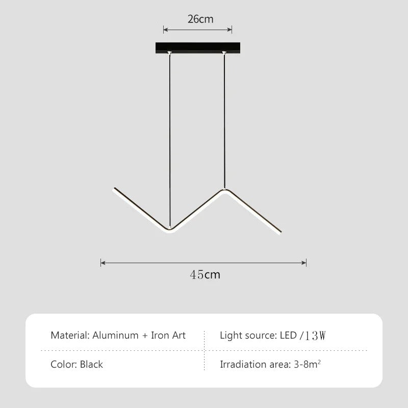 Aluminium Dining Pendant Lamp | Modern Minimalist Nordic Lighting | Pendant Light Iron LED
