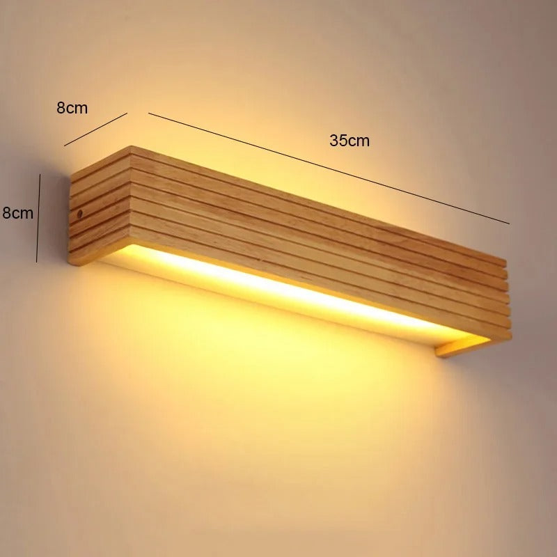 Modern Wooden LED Wall Lamp | Minimalist Bedroom & Living Room Lighting | Wall Light Wood