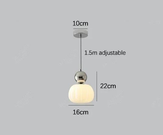 Nordic Pumpkin Pendant Light | Modern LED Ceiling Lamp | Glass Dining Room